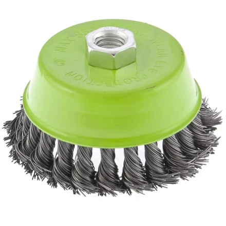 Щетка для УШМ 125 мм М14 &quot;чашка&quot; крученая металлическая проволока СИБРТЕХ 746277 купить в Сургуте