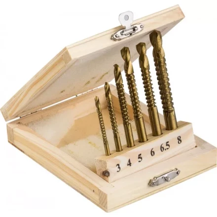 ЗУБР &quot;МАСТЕР&quot;. Сверло фрезеровальное по дереву, тонколистному металлу, 6шт, 3-4-5-6-6.5-8 мм 29965-H6 купить в Сургуте