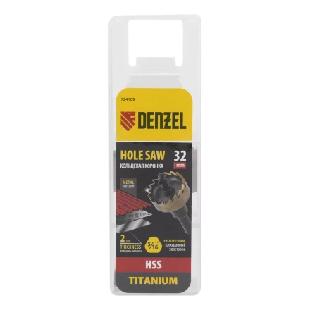 Коронка по металлу HSS, 32 мм, нитридтитановое покрытие Denzel 724109 купить в Сургуте