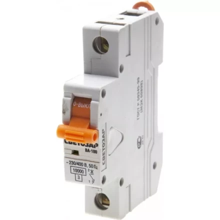 Выключатель автоматический СВЕТОЗАР 1-полюсный, 40 A, &quot;C&quot;, откл. сп. 10 кА, 230 / 400 В SV-49071-40-C купить в Сургуте