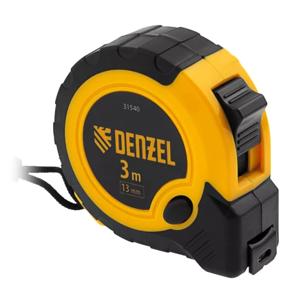 Рулетка Denzel 3м х 13мм, двухкомп. корпус, кнопка-пауза, 31540 купить в Сургуте