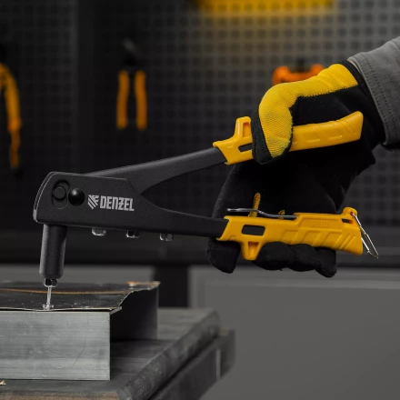 Заклепочник ручной Denzel, 255 мм, заклепки 2,4-3,2-4,0-4,8 мм, 40440 купить в Сургуте
