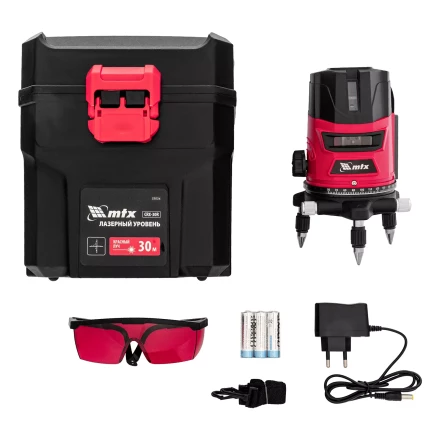 Лазерный уровень MTX CRL-30R, 30 м, красный луч, батарейки, резьба 5/8&quot; 35034 купить в Сургуте