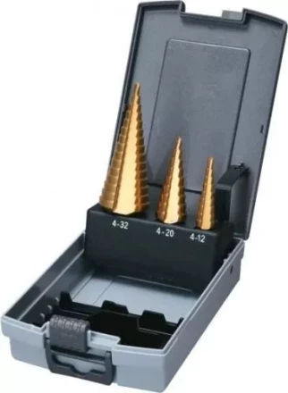 Набор ступенчатых сверл HSS-TiN c прямым желобком 3 шт., 1/4&quot; (4-12, 4-20, 4-32), Makita D-46573 купить в Сургуте