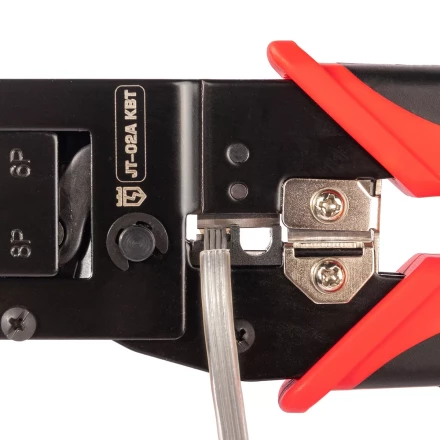 Кримпер многофункциональный КВТ JT-02А с 2 встроенными модулями для обжима RJ-45, RJ-12, RJ-11 (101929) купить в Сургуте