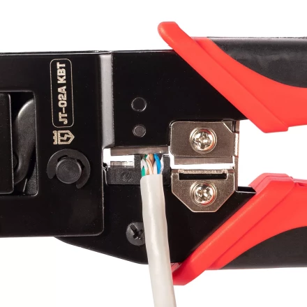 Кримпер многофункциональный КВТ JT-02А с 2 встроенными модулями для обжима RJ-45, RJ-12, RJ-11 (101929) купить в Сургуте