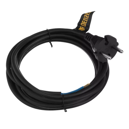 Шнур сетевой Denzel Energy Series, ПВС, 3 м, 2 x 1 мм, с неразборной вилкой, черный, 3 м, 37665 купить в Сургуте