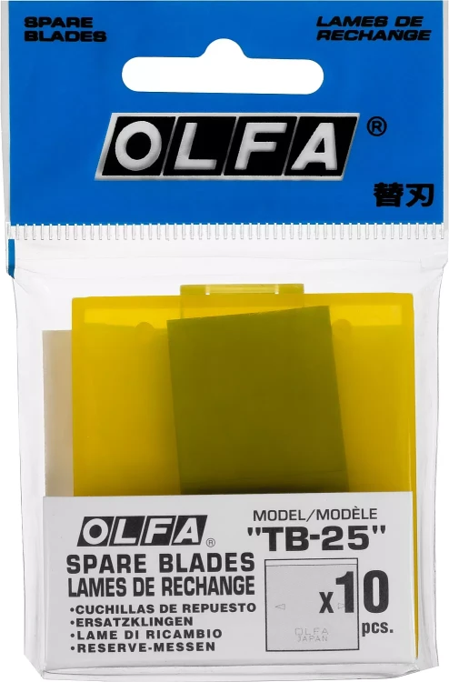 Лезвие OLFA специальное, для скребка "TB-25", 4-х стороннее лезвие с 3-мя типами режущей кромки, 25 мм / 10 шт OL-TB-25 купить в Сургуте