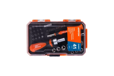 Набор отверток-держателей с битами и торцевыми головками Кратон Complect SSK-03, 41 пр. в кейсе 2 09 05 003 купить в Сургуте