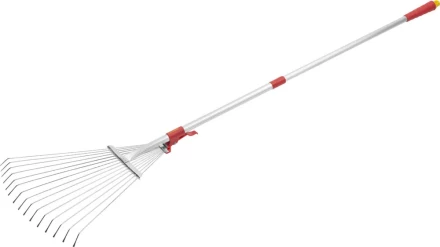 Грабли GRINDA, алюминиевый телескопический черенок, 15 круглых зубцов 421868 купить в Сургуте