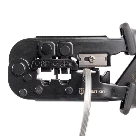 Кримпер многофункциональный КВТ JT-02T с 2 встроенными модулями для обжима RJ-45, RJ-12, RJ-11 (89229) купить в Сургуте