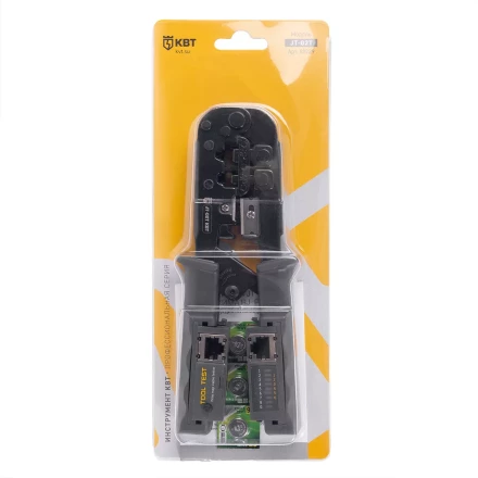 Кримпер многофункциональный КВТ JT-02T с 2 встроенными модулями для обжима RJ-45, RJ-12, RJ-11 (89229) купить в Сургуте