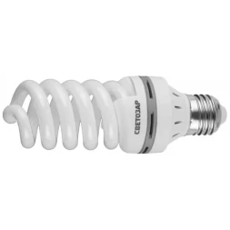 Энергосберегающая лампа СВЕТОЗАР &quot;ЭКОНОМ&quot; спираль,цоколь E27(стандарт),Т3,теплый белый свет(2700 К), 8000час, 20Вт(100) 44352-20_z01