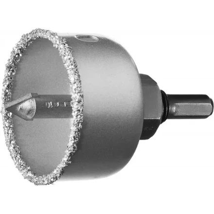 Коронка-чашка ЗУБР &quot;ПРОФЕССИОНАЛ&quot; c карбид-вольфрамовым нанесением, 51 мм, высота 25 мм, в сборе с державкой и сверлом 33360-051_z01 купить в Сургуте