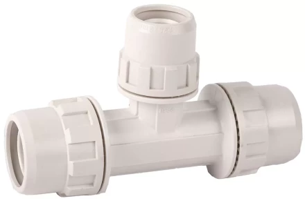 Тройник ЗУБР "ШиреФит" редукционный "штуцер с гайкой - внутренняя резьба - штуцер с гайкой", 26мм-20мм-26мм 51506-26-20-26 купить в Сургуте