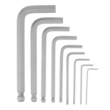 Набор ключей имбусовых, HEX, 1,5-10 мм, CrV, 9 шт., с шаром Сибртех 123627 купить в Сургуте