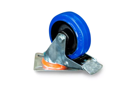 Колесо поворотное из эластичной резины MW70 100 мм с тормозом 1024402 купить в Сургуте