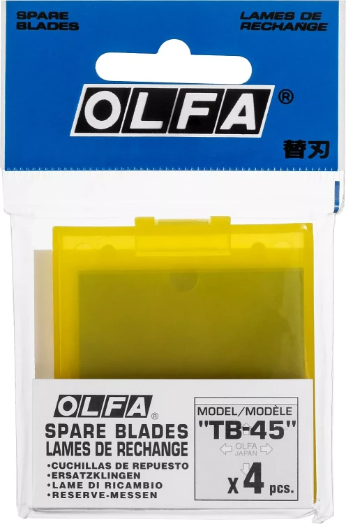 Лезвие OLFA специальное, для скребка "TB-45", 4-х стороннее лезвие с 3-мя типами режущей кромки, 45 мм / 4 шт OL-TB-45 купить в Сургуте