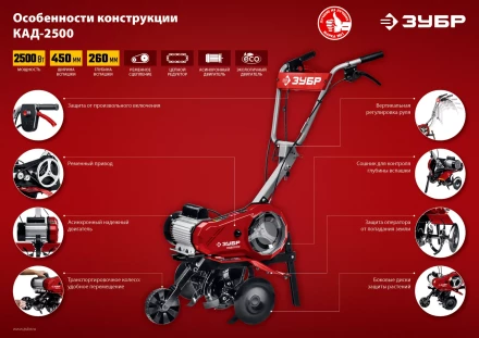 Культиватор электрический КАД-2500 серия МАСТЕР купить в Сургуте