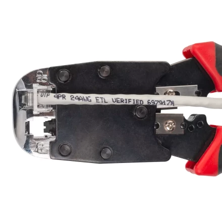 Кримпер многофункциональный КВТ JT-02M с 2 встроенными модулями для обжима RJ-45, RJ-12, RJ-11 (84825) купить в Сургуте