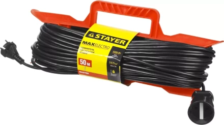 Удлинитель электрический &quot;MAXElectro&quot; на рамке, 50 м, 1 гнездо, STAYER 55018-50 купить в Сургуте