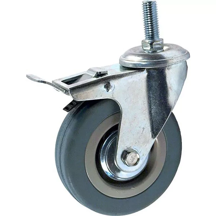 Аппаратное поворотное колесо с болтом  HITCH 120*26 резина серая SCtg55 (SZ084827) купить в Сургуте