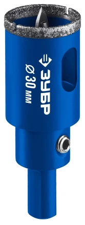 ЗУБР АГК d 30 мм (центр. сверло, трехгр. хвост, Р60), Алмазная коронка, Профессионал (29850-30) купить в Сургуте