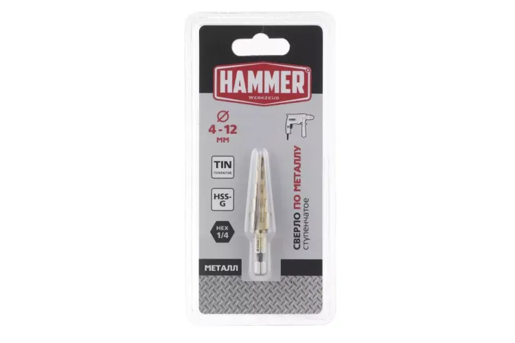 Сверло по металлу HAMMER Ф12х65мм (DR MT 4,0-12,0мм*151/101мм) купить в Сургуте