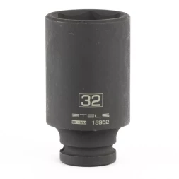 Головка ударная удлиненная шестигранная 32мм 1/2&quot; CrMo  Stels 13952