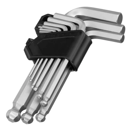 Набор ключей имбусовых, HEX, 2-12 мм, CrV, 9 шт., с шаром Сибртех 123637 купить в Сургуте