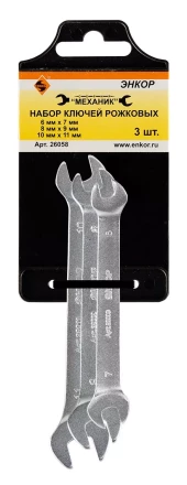 Набор ключей рожковых 3шт Энкор 26058 26058 купить в Сургуте
