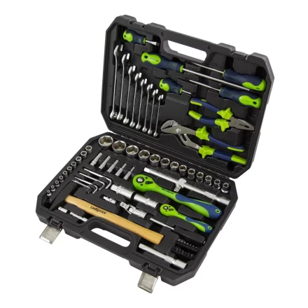 Набор инструментов 76 предметов CrV, 1/2&quot;, 1/4&quot; Сибртех 13528 купить в Сургуте