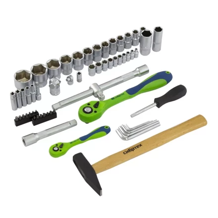 Набор инструментов 76 предметов CrV, 1/2&quot;, 1/4&quot; Сибртех 13528 купить в Сургуте