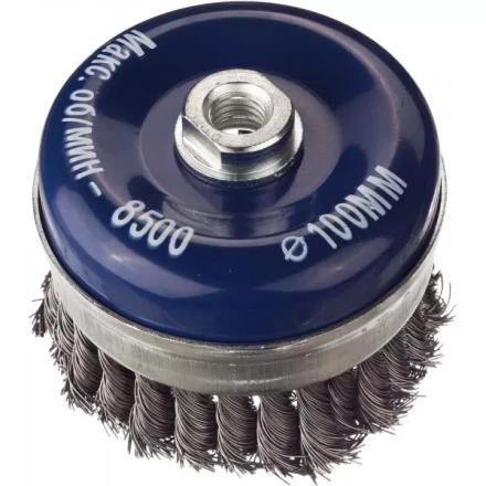 DEXX. Щетка чашечная усиленная для УШМ, жгутированная стальная проволока 0,5мм, 100ммхМ14 35106-100 купить в Сургуте