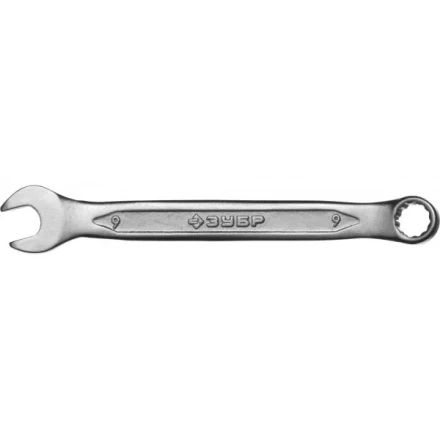 Ключ ЗУБР &quot;МАСТЕР&quot; гаечный комбинированный, Cr-V сталь, хромированный, 9мм 27087-09 купить в Сургуте