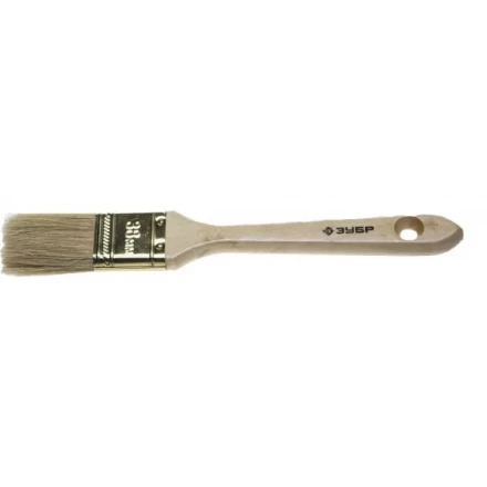 Кисть плоская  ЗУБР &quot;УНИВЕРСАЛ-ЭКСПЕРТ&quot;, натуральная щетина, деревянная ручка, 38мм 4-01005-038 купить в Сургуте