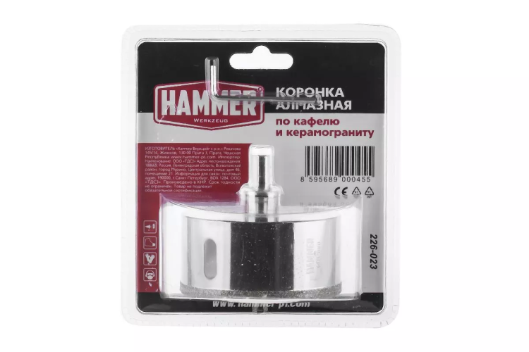 Коронка алмазная HAMMER Ф82мм HEX(DHS82.0*65/5) купить в Сургуте