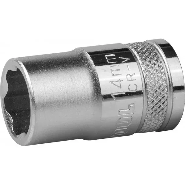 Торцовая головка KRAFTOOL "INDUSTRIE QUALITAT", Cr-V, SUPER-LOCK, хромосатинированная, 1/2", 14 мм 27801-14_z01 купить в Сургуте