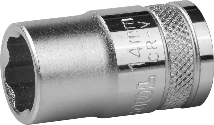 Торцовая головка KRAFTOOL "INDUSTRIE QUALITAT", Cr-V, SUPER-LOCK, хромосатинированная, 1/2", 14 мм 27801-14_z01 купить в Сургуте