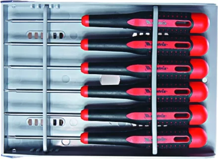 Набор отверток для точных работ Fusion 2-компонентная рукоятка 6 шт в пластиковом пенале Matrix 13361 купить в Сургуте