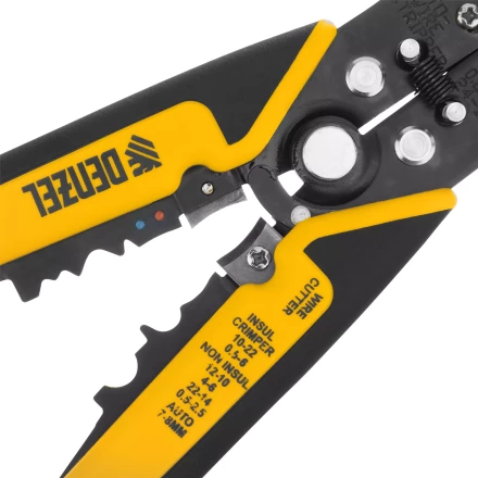 Щипцы для зачистки электропроводов 0,2-6 мм2, функция обрезания проводов Denzel 17742 купить в Сургуте