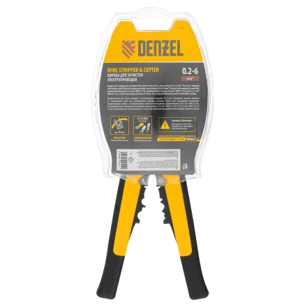 Щипцы для зачистки электропроводов 0,2-6 мм2, функция обрезания проводов Denzel 17742 купить в Сургуте