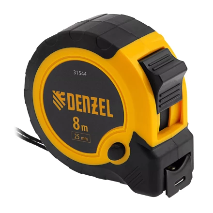Рулетка Denzel 8м х 25мм, двухкомп. корпус, кнопка-пауза, 31544 купить в Сургуте