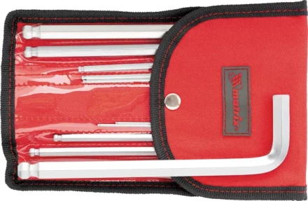 Набор ключей шестигранных имбусовых HEX, 1,5–12 мм, CrV, 10  шт., удлиненные с  шаром, сатин., чехол  MATRIX 12311 купить в Сургуте