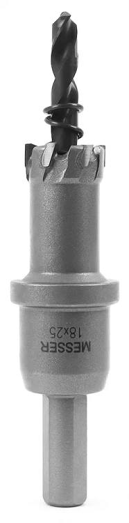 ТСТ коронка MESSER 18X25 с центрирующим сверлом и толкающей пружиной купить в Сургуте