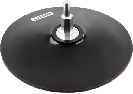 Тарелка опорная STAYER &quot;MASTER&quot; резиновая для дрели, на липучке, d=125мм 35740-125 купить в Сургуте