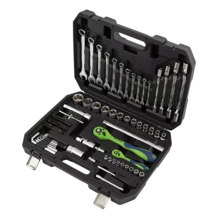 Набор инструментов 89 предметов, CrV 1/2&quot;, 1/4&quot; Сибртех 13529 купить в Сургуте