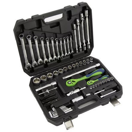 Набор инструментов 89 предметов, CrV 1/2&quot;, 1/4&quot; Сибртех 13529 купить в Сургуте