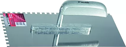 Гладилка из нержавеющей стали 280 х 130 мм деревянная ручка зуб 6 х 6 мм  MATRIX 86737 купить в Сургуте