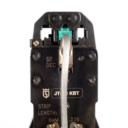 Кримпер многофункциональный КВТ JT-03 с 3 встроенными модулями для обжима RJ-45, RJ-12, RJ-11 (79759) купить в Сургуте